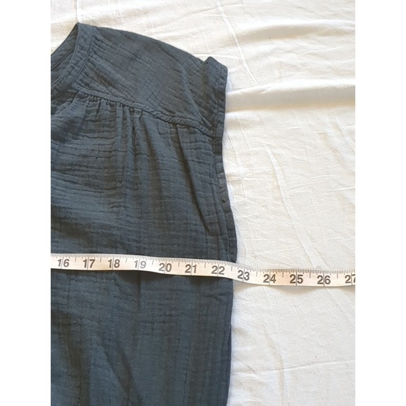 Pact Coastal Double Gauze Midi Dress Tie Front Size Large Charcoal Gray Sz Large - Picture 7 of 10